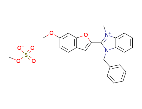2-(6-methoxybenzofuran-2-yl)-1-benzyl-3-methyl-1H-benzimidazolium methyl sulphate